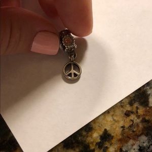 Pandora Jewelry - Pandora peace sign and pink stones Pandora Jewelry - Pandora peace sign and pink stones
